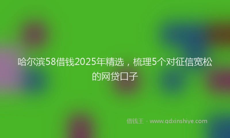 哈尔滨58借钱2025年精选，梳理5个对征信宽松的网贷口子