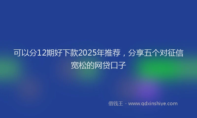 可以分12期好下款2025年推荐，分享五个对征信宽松的网贷口子