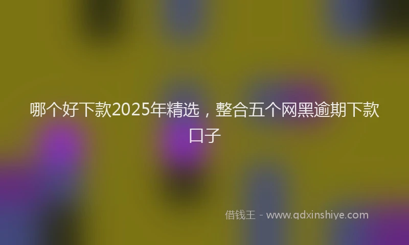 哪个好下款2025年精选，整合五个网黑逾期下款口子