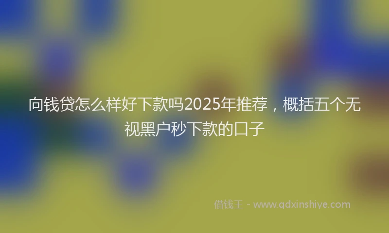 向钱贷怎么样好下款吗2025年推荐，概括五个无视黑户秒下款的口子