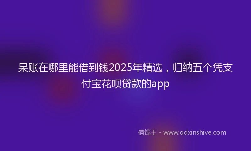 呆账在哪里能借到钱2025年精选，归纳五个凭支付宝花呗贷款的app