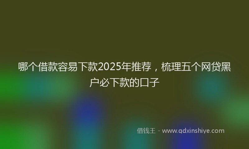 哪个借款容易下款2025年推荐，梳理五个网贷黑户必下款的口子