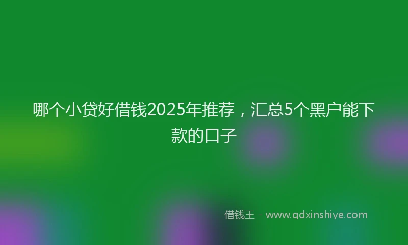 哪个小贷好借钱2025年推荐，汇总5个黑户能下款的口子