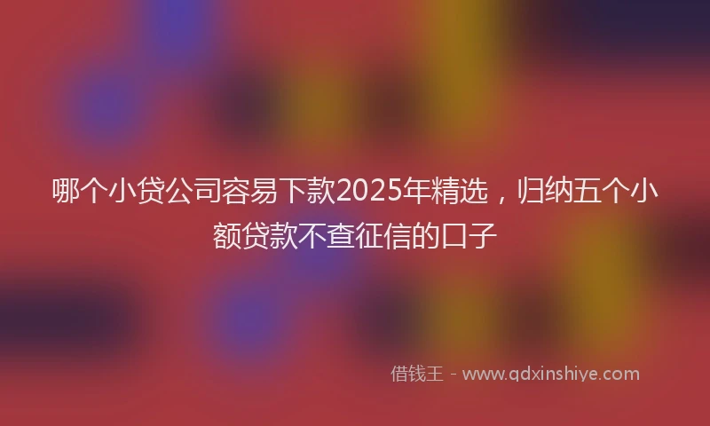 哪个小贷公司容易下款2025年精选，归纳五个小额贷款不查征信的口子