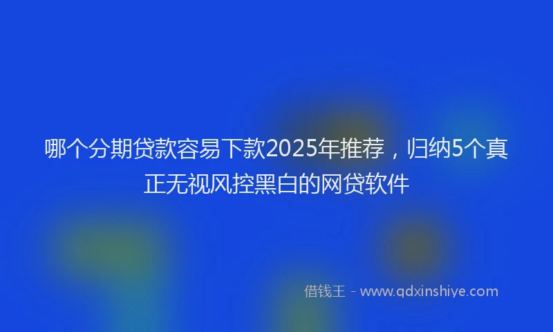 哪个分期贷款容易下款2025年推荐，归纳5个真正无视风控黑白的网贷软件