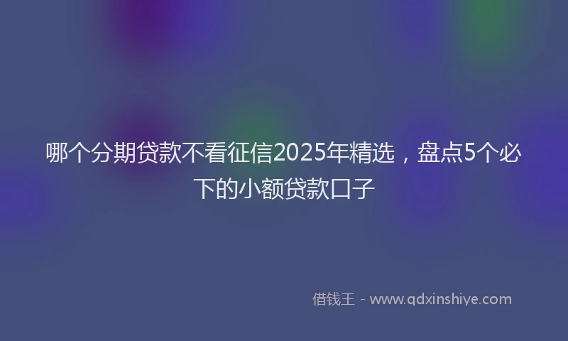 哪个分期贷款不看征信2025年精选，盘点5个必下的小额贷款口子