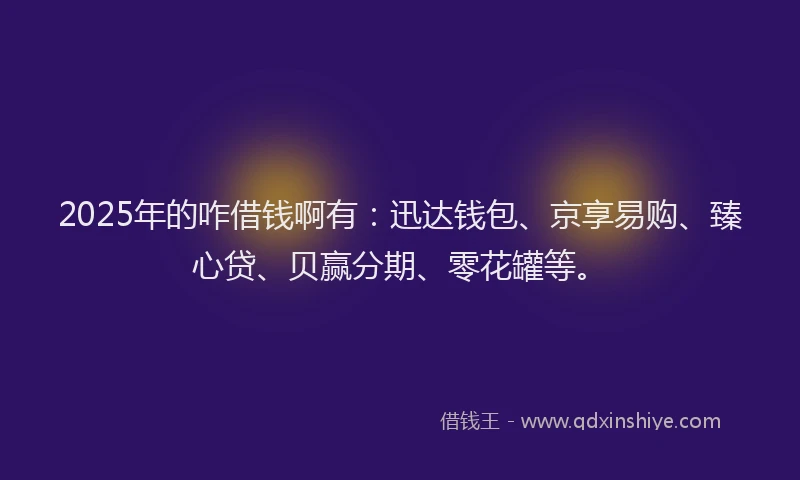 2025年的咋借钱啊有：迅达钱包、京享易购、臻心贷、贝赢分期、零花罐等。