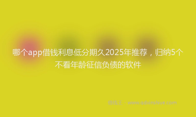 哪个app借钱利息低分期久2025年推荐,归纳5个不看年龄征信负债的软件