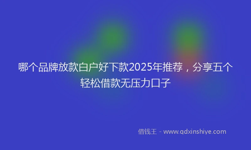 哪个品牌放款白户好下款2025年推荐，分享五个轻松借款无压力口子