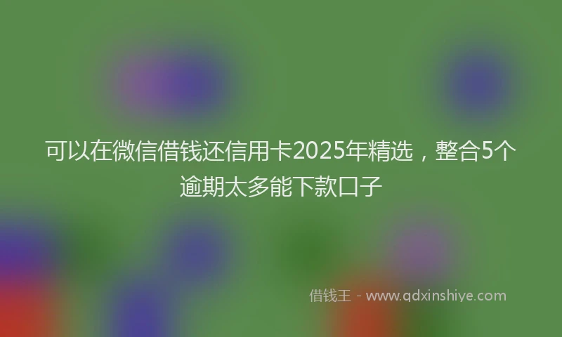 可以在微信借钱还信用卡2025年精选，整合5个逾期太多能下款口子