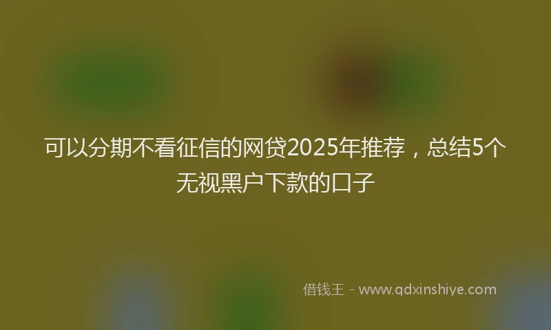 可以分期不看征信的网贷2025年推荐，总结5个无视黑户下款的口子