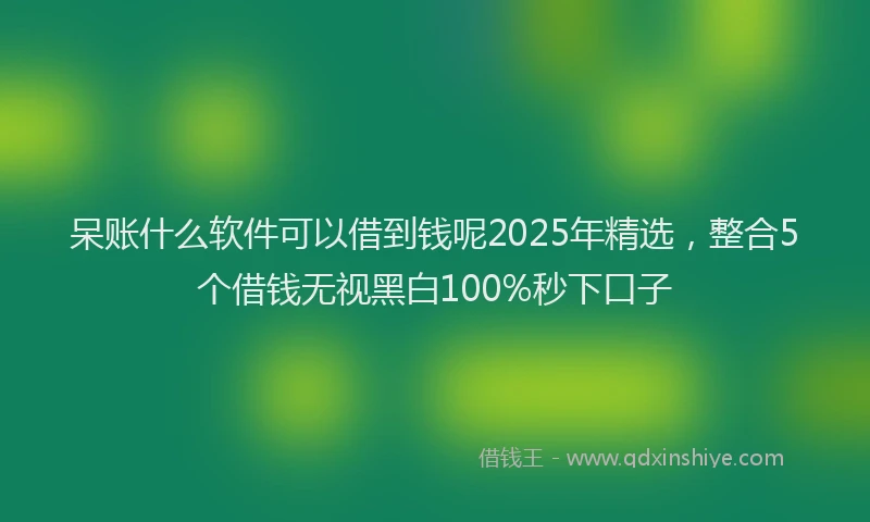 呆账什么软件可以借到钱呢2025年精选，整合5个借钱无视黑白100%秒下口子