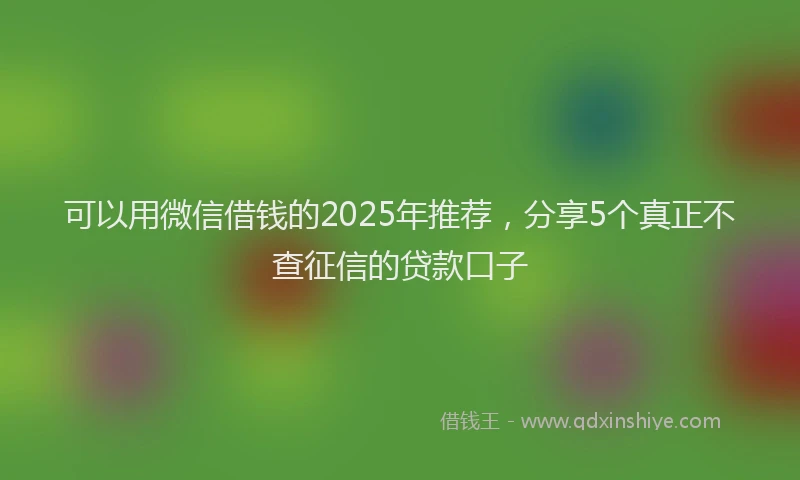 可以用微信借钱的2025年推荐，分享5个真正不查征信的贷款口子