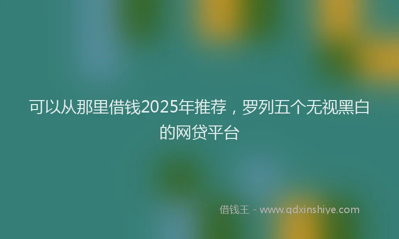 可以从那里借钱2025年推荐，罗列五个无视黑白的网贷平台