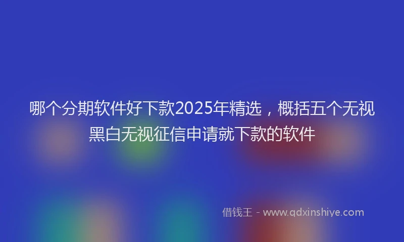 哪个分期软件好下款2025年精选，概括五个无视黑白无视征信申请就下款的软件