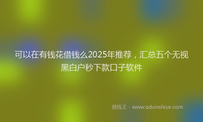 可以在有钱花借钱么2025年推荐，汇总五个无视黑白户秒下款口子软件