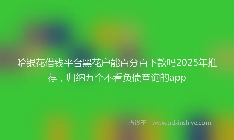 哈银花借钱平台黑花户能百分百下款吗2025年推荐，归纳五个不看负债查询的app