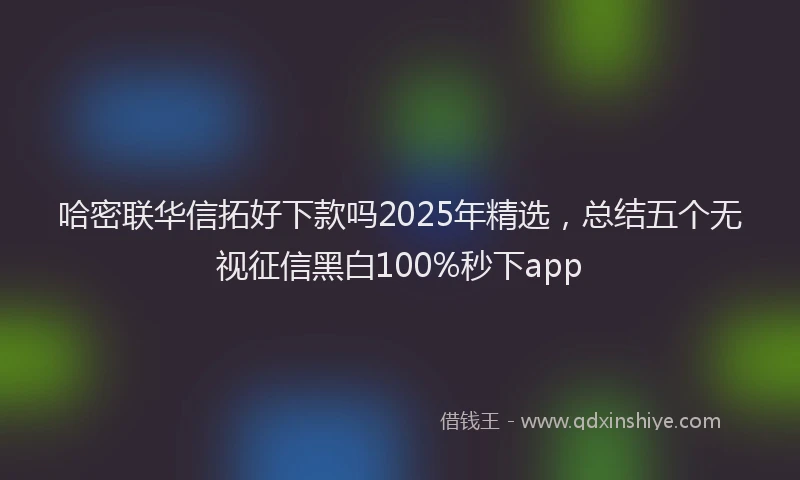 哈密联华信拓好下款吗2025年精选，总结五个无视征信黑白100%秒下app