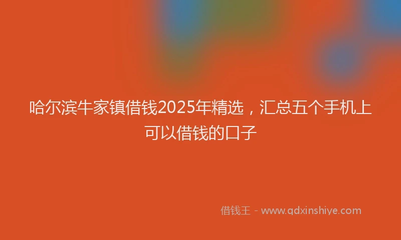 哈尔滨牛家镇借钱2025年精选，汇总五个手机上可以借钱的口子