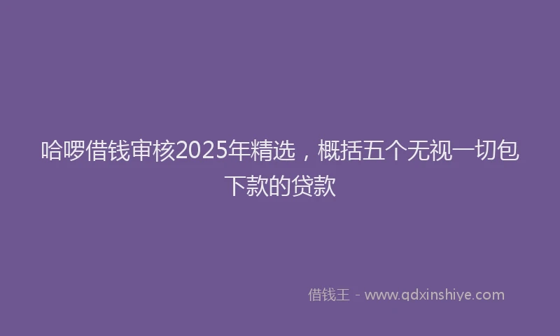哈啰借钱审核2025年精选，概括五个无视一切包下款的贷款