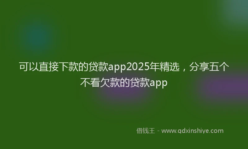 可以直接下款的贷款app2025年精选，分享五个不看欠款的贷款app