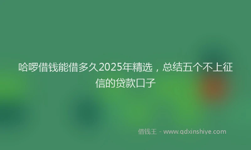 哈啰借钱能借多久2025年精选，总结五个不上征信的贷款口子