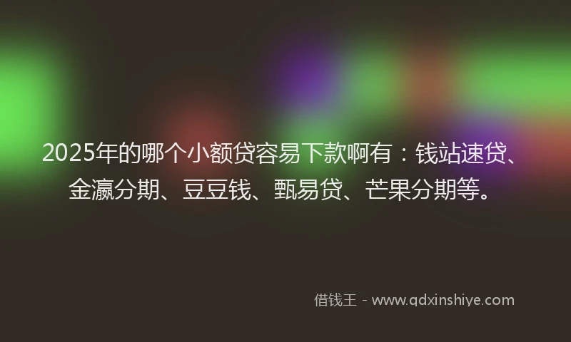 2025年的哪个小额贷容易下款啊有：钱站速贷、金瀛分期、豆豆钱、甄易贷、芒果分期等。