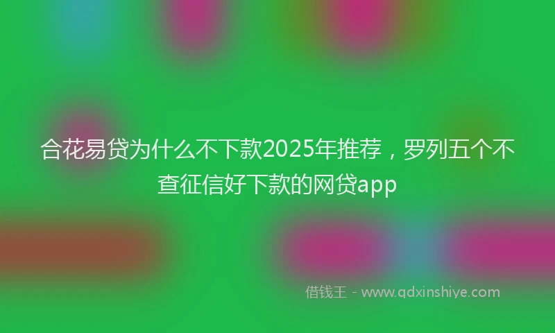 合花易贷为什么不下款2025年推荐，罗列五个不查征信好下款的网贷app