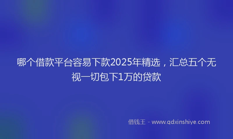哪个借款平台容易下款2025年精选，汇总五个无视一切包下1万的贷款