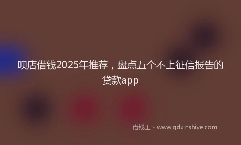 呗店借钱2025年推荐，盘点五个不上征信报告的贷款app