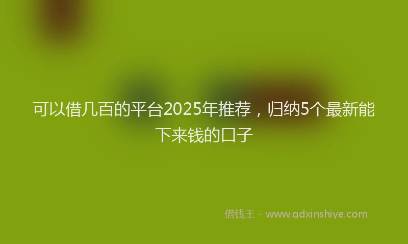 可以借几百的平台2025年推荐，归纳5个最新能下来钱的口子