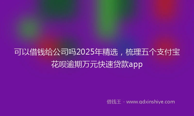 可以借钱给公司吗2025年精选，梳理五个支付宝花呗逾期万元快速贷款app
