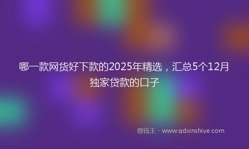哪一款网货好下款的2025年精选，汇总5个12月独家贷款的口子