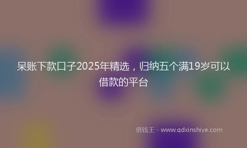 呆账下款口子2025年精选，归纳五个满19岁可以借款的平台
