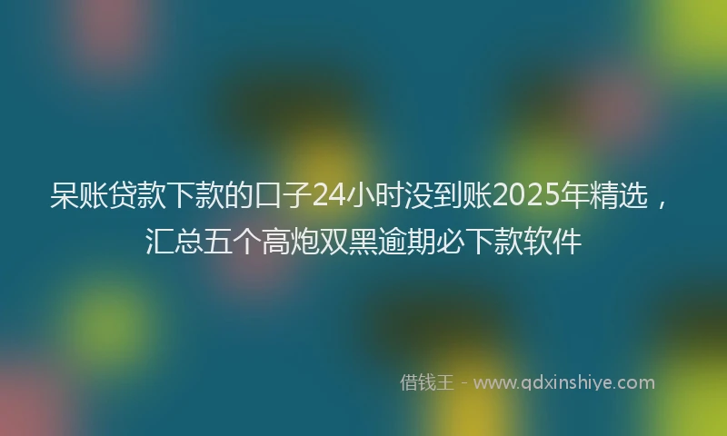 呆账贷款下款的口子24小时没到账2025年精选，汇总五个高炮双黑逾期必下款软件