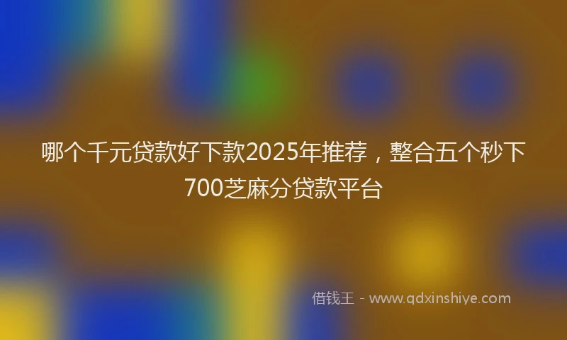 哪个千元贷款好下款2025年推荐，整合五个秒下700芝麻分贷款平台