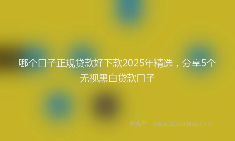 哪个口子正规贷款好下款2025年精选，分享5个无视黑白贷款口子