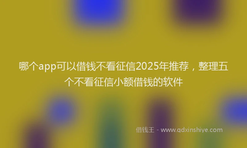 哪个app可以借钱不看征信2025年推荐，整理五个不看征信小额借钱的软件