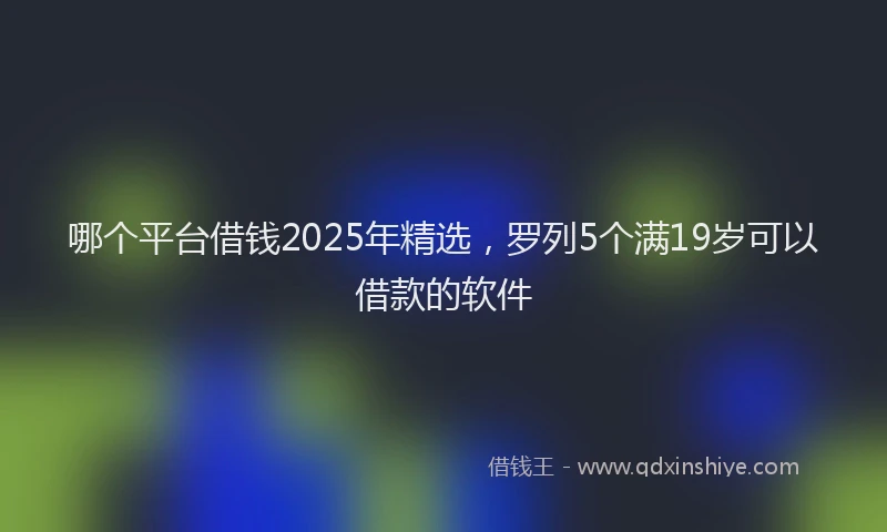 哪个平台借钱2025年精选，罗列5个满19岁可以借款的软件