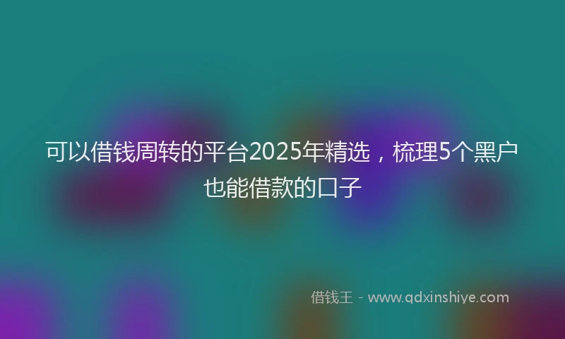 可以借钱周转的平台2025年精选，梳理5个黑户也能借款的口子