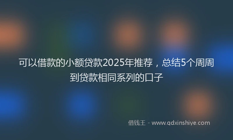 可以借款的小额贷款2025年推荐，总结5个周周到贷款相同系列的口子