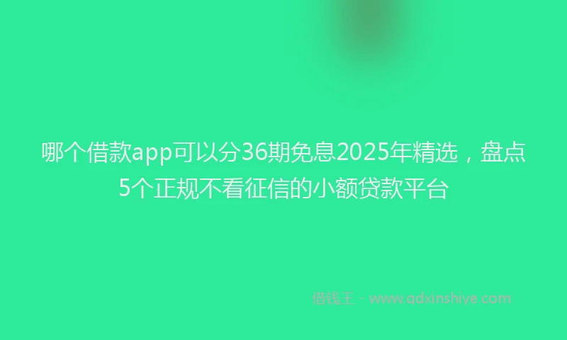 哪个借款app可以分36期免息2025年精选，盘点5个正规不看征信的小额贷款平台