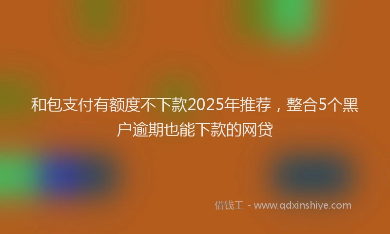 和包支付有额度不下款2025年推荐，整合5个黑户逾期也能下款的网贷