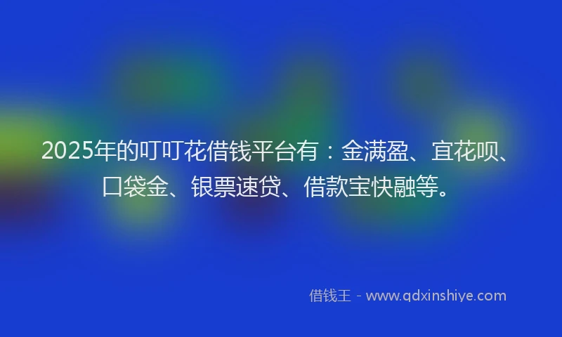 2025年的叮叮花借钱平台有：金满盈、宜花呗、口袋金、银票速贷、借款宝快融等。