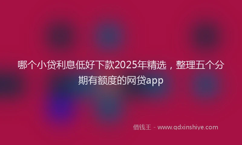 哪个小贷利息低好下款2025年精选，整理五个分期有额度的网贷app