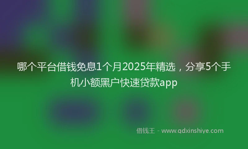 哪个平台借钱免息1个月2025年精选，分享5个手机小额黑户快速贷款app