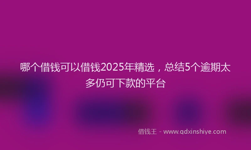 哪个借钱可以借钱2025年精选，总结5个逾期太多仍可下款的平台