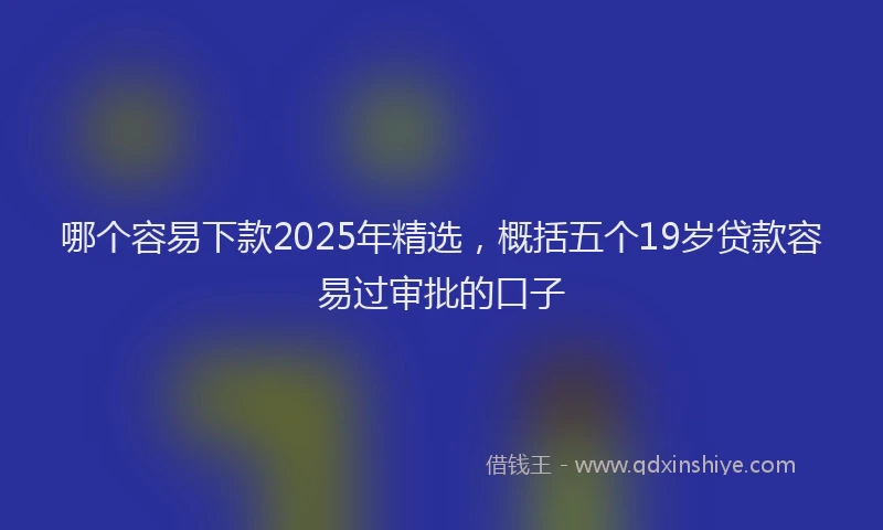 哪个容易下款2025年精选，概括五个19岁贷款容易过审批的口子