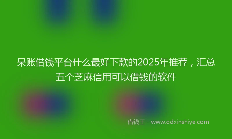 呆账借钱平台什么最好下款的2025年推荐，汇总五个芝麻信用可以借钱的软件