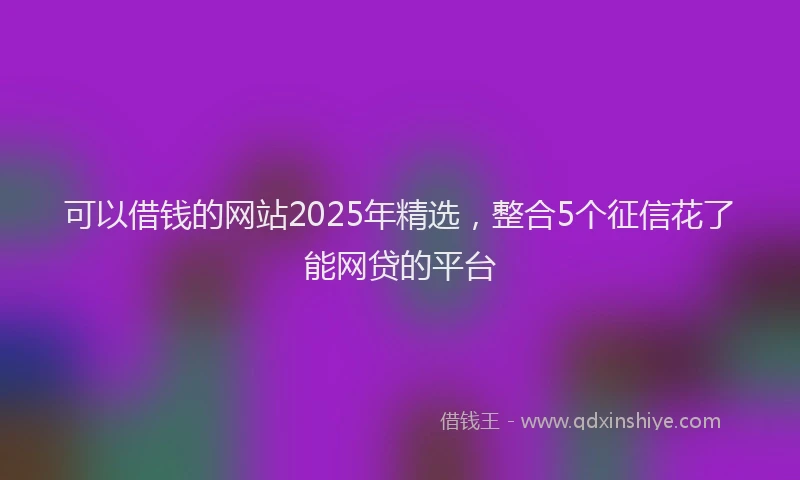 可以借钱的网站2025年精选，整合5个征信花了能网贷的平台